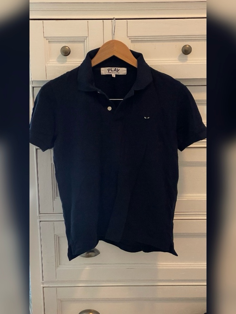 Comme Des Garcons Play Navy Polo Shirt